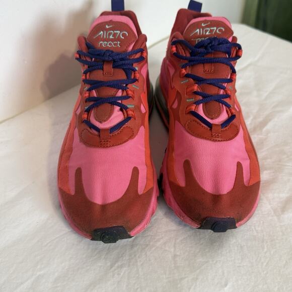 Nike Air Max 270 React Mystic Red Pink Women's Size 8.5 Athletic Sneakers - Picture 4 of 14